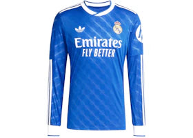 adidas Real Madrid 25/26 Long Sleeve Third Jersey Blue Bird