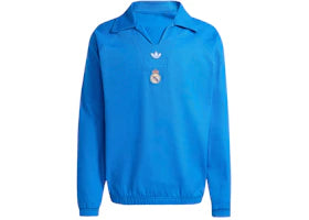 adidas Real Madrid Terrace Icons Drill Sweatshirt Blue Bird White