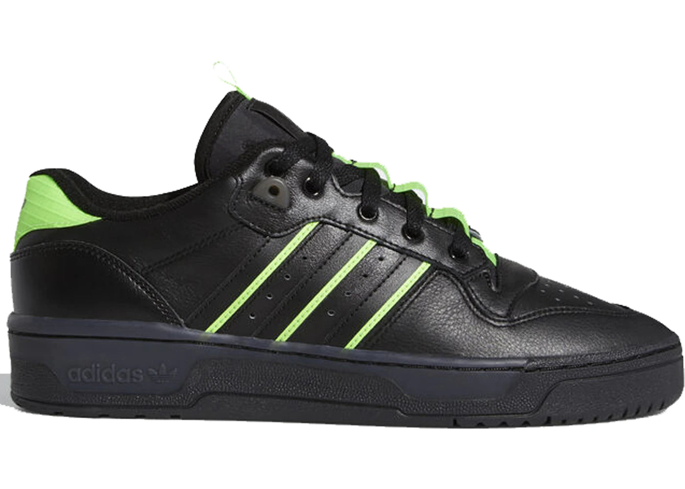 adidas Rivalry Low Core Black Solar Green - vue 360