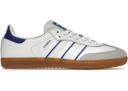 adidas Samba Leather Cloud White Lucid Blue - authentic adidas sneakers