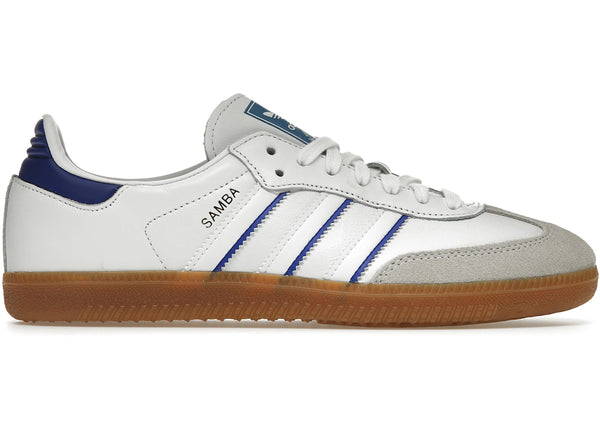adidas Samba Leather Cloud White Lucid Blue sneakers - authentic adidas shoes