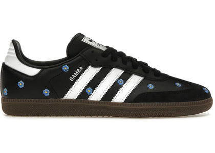 adidas Samba Light Blue Floral Core Black (Women's) - authentic adidas sneakers