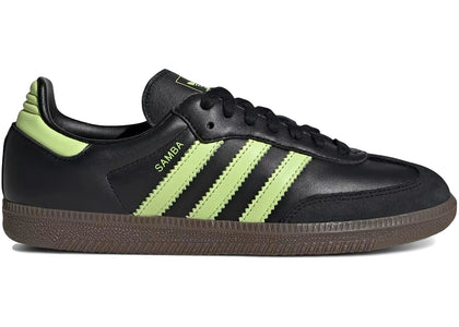 adidas Samba OG Black Pulse Lime (Women's) - authentic adidas sneakers