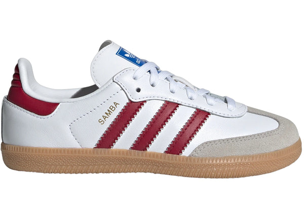 adidas Samba OG Cloud White Collegiate Burgundy Gum (PS) sneakers - authentic adidas shoes