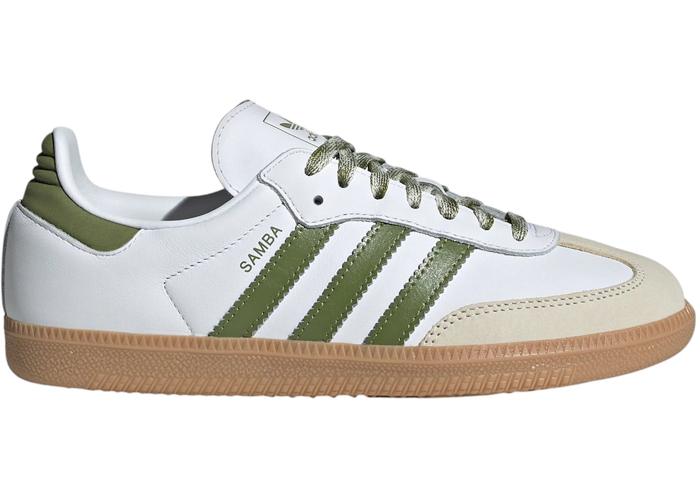 adidas Samba OG Cloud White Tech Olive Gum (Women's) - vue 360