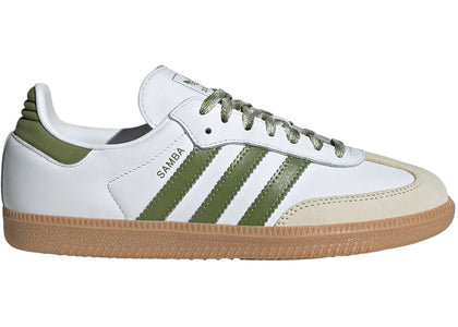 adidas Samba OG Cloud White Tech Olive Gum (Women's) - authentic adidas sneakers