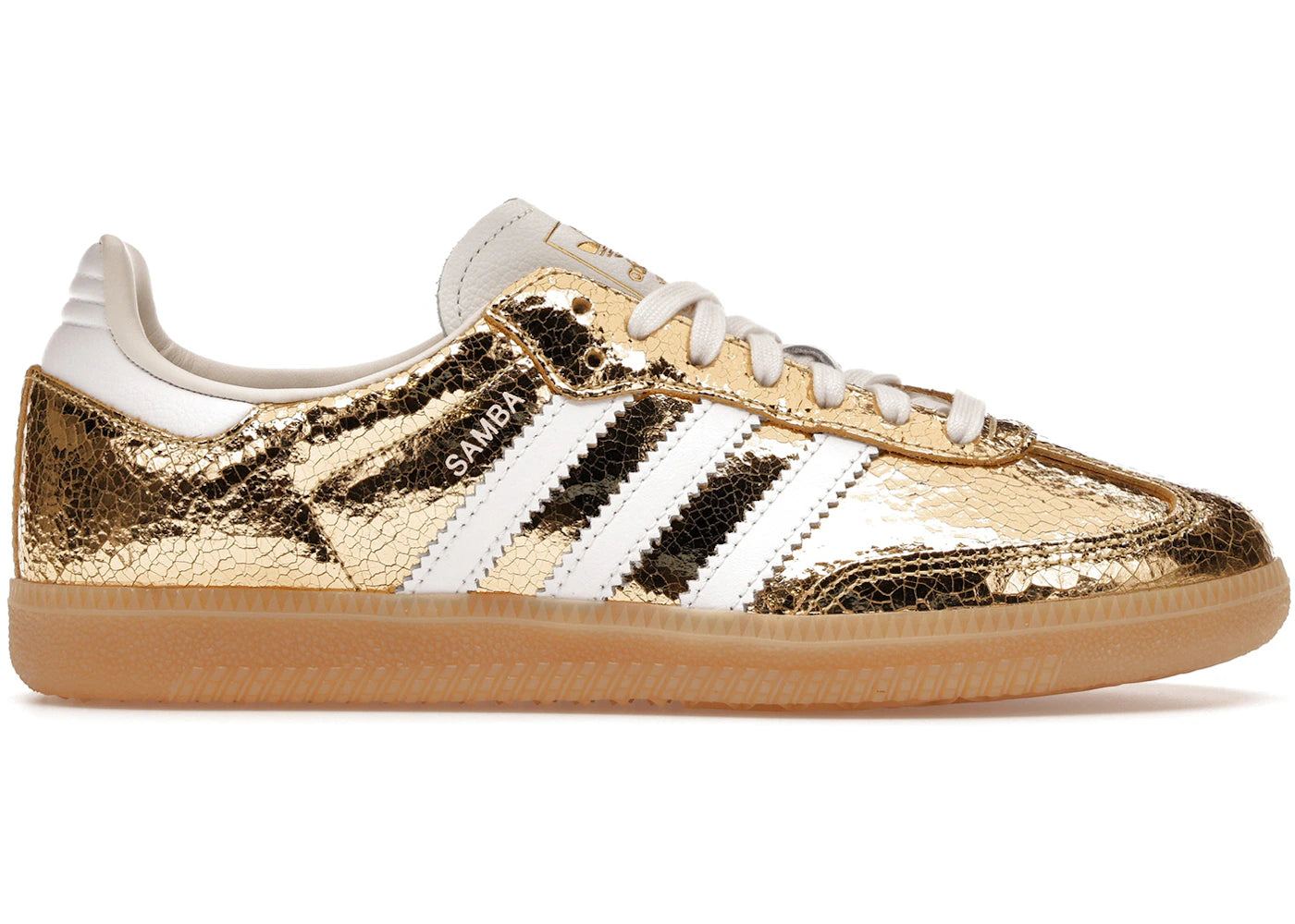 adidas Samba OG Gold Metallic Cracked Leather (Women's)
