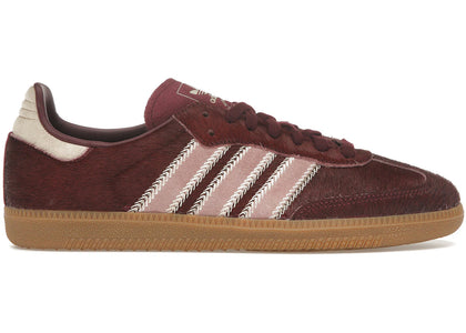 adidas Samba OG Maroon Sand Strata Pony (Women's) - authentic adidas sneakers