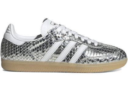 adidas Samba OG Patent Snakeskin Silver Metallic (Women's) - authentic adidas sneakers