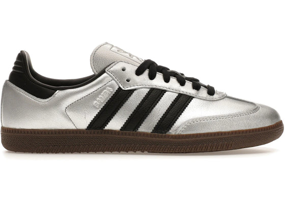 adidas Samba OG Silver Metallic Black Gum (Women's) sneakers - authentic adidas shoes