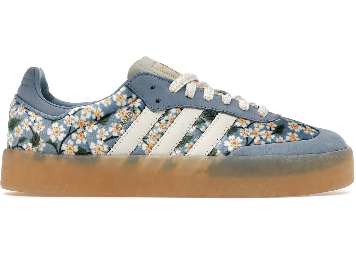 adidas Sambae Liberty London Floral Embroidery Blue Cream White (Women's)