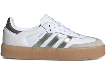 adidas Sambae White Silver Metallic (Women's) - authentic adidas sneakers