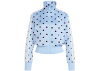 adidas Women's Satin Polka Dots TT Track Jacket Clear Sky