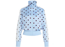 adidas Women's Satin Polka Dots TT Track Jacket Clear Sky