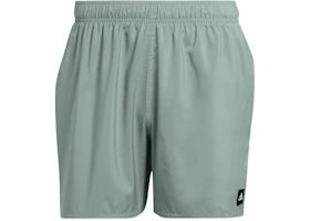 adidas Solid Clx Short-Length Swim Shorts Silver Green/Black - vue 360
