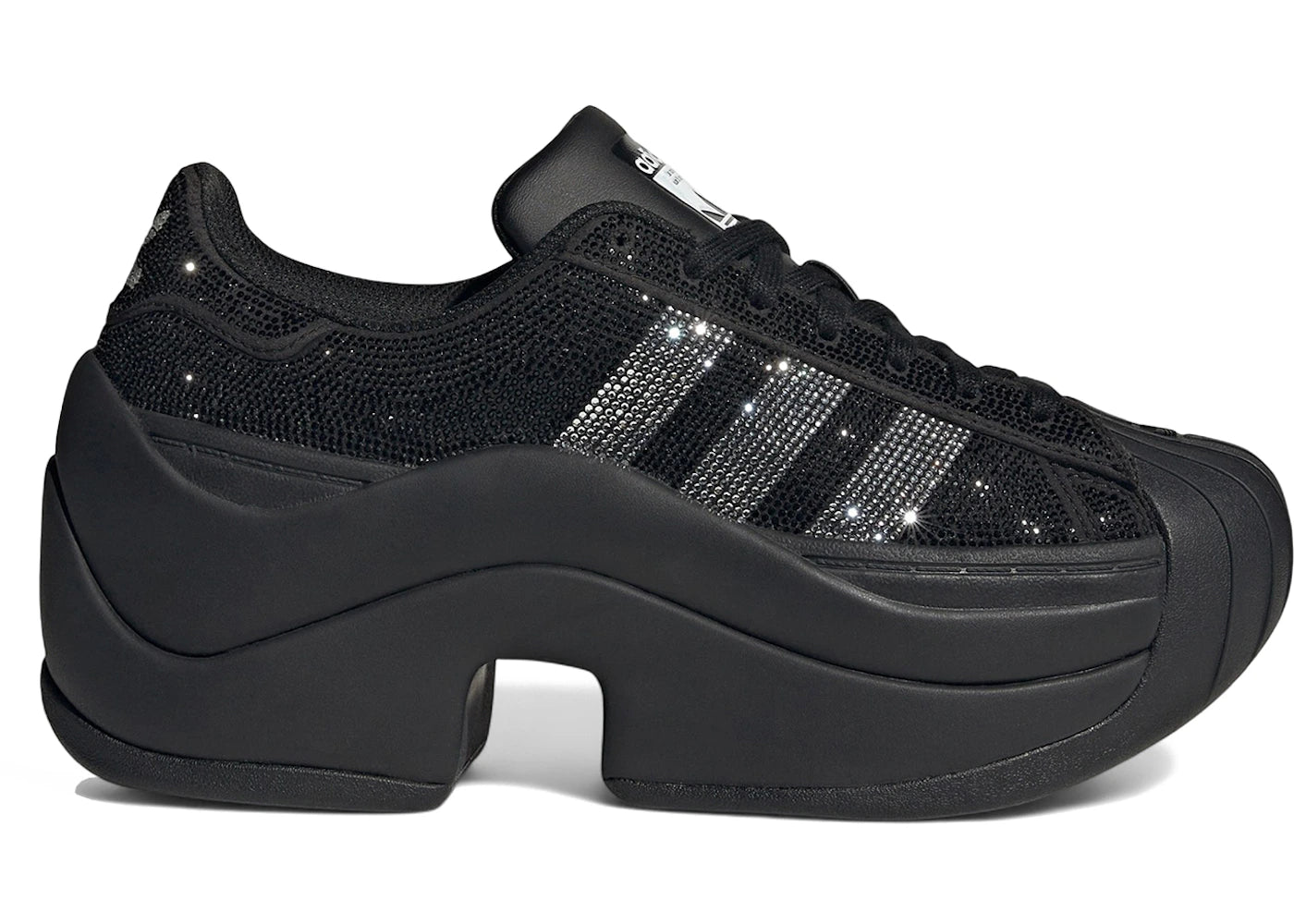 adidas Superstar Bold Rhinestone Black Silver (Women's) - vue 360