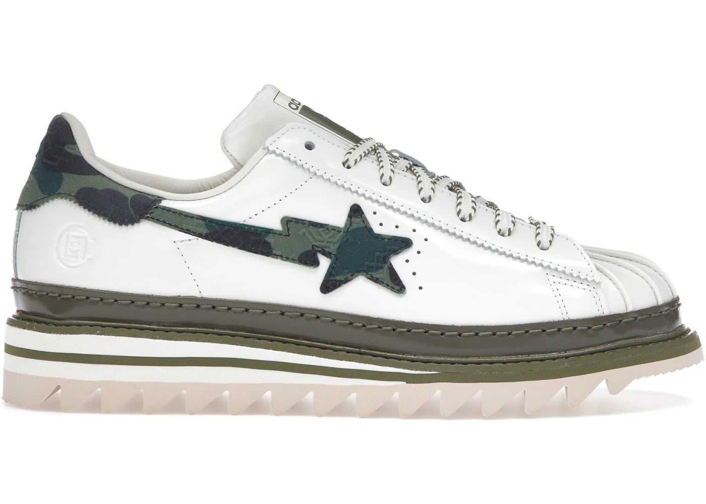 adidas Superstar CLOT by Edison Chen x Bape Off White - vue 360