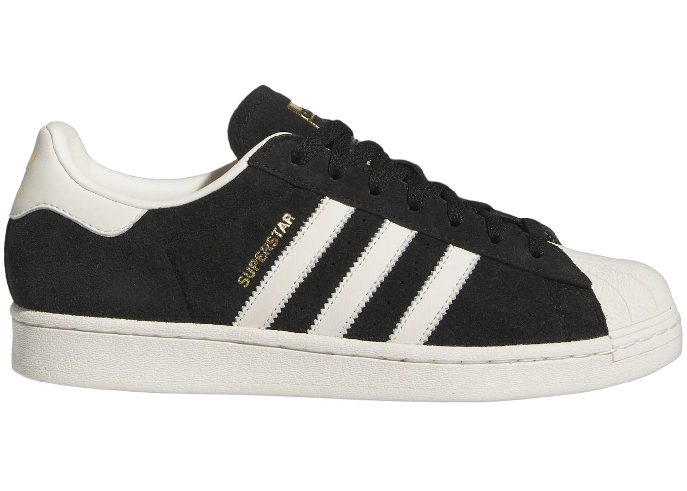 adidas Superstar Core Black Off White Gold Metallic - vue 360