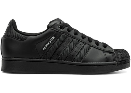 adidas Superstar II Black Mesh Stripes - authentic adidas sneakers