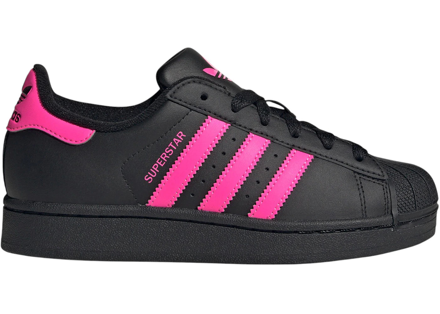 adidas Superstar II Core Black Lucid Pink (GS) - vue 360