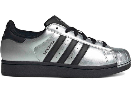 adidas Superstar II Silver Metallic Black (Women's) - authentic adidas sneakers