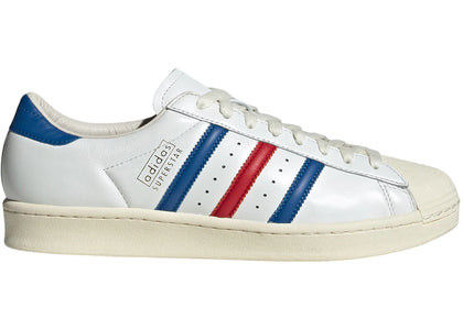 adidas Superstar Vintage White Blue Better Scarlet Made in Germany - authentic adidas sneakers