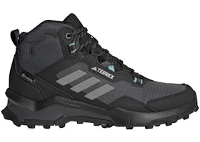 adidas Terrex AX4 Mid Gore-Tex Core Black Grey Mint Ton (Women's) - authentic adidas sneakers