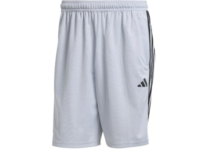 adidas Train Essentials Pique 3-Stripes Shorts Halo Silver Black - apparel view 2