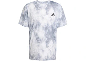 adidas Train Essentials Seasonal All Over Print Tee Halo Silver