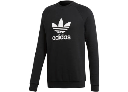 adidas Trifoil Warm-Up Crew Sweatshirt Black/White - apparel view 2