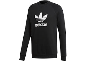 adidas Trifoil Warm-Up Crew Sweatshirt Black/White - vue 360