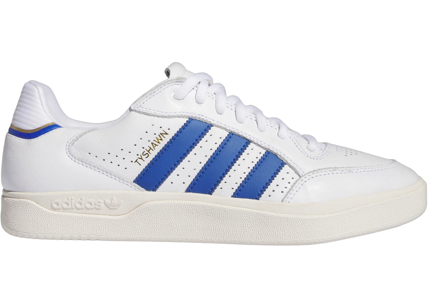 adidas Tyshawn Low Cloud White Royal Blue Chalk White - vue 360
