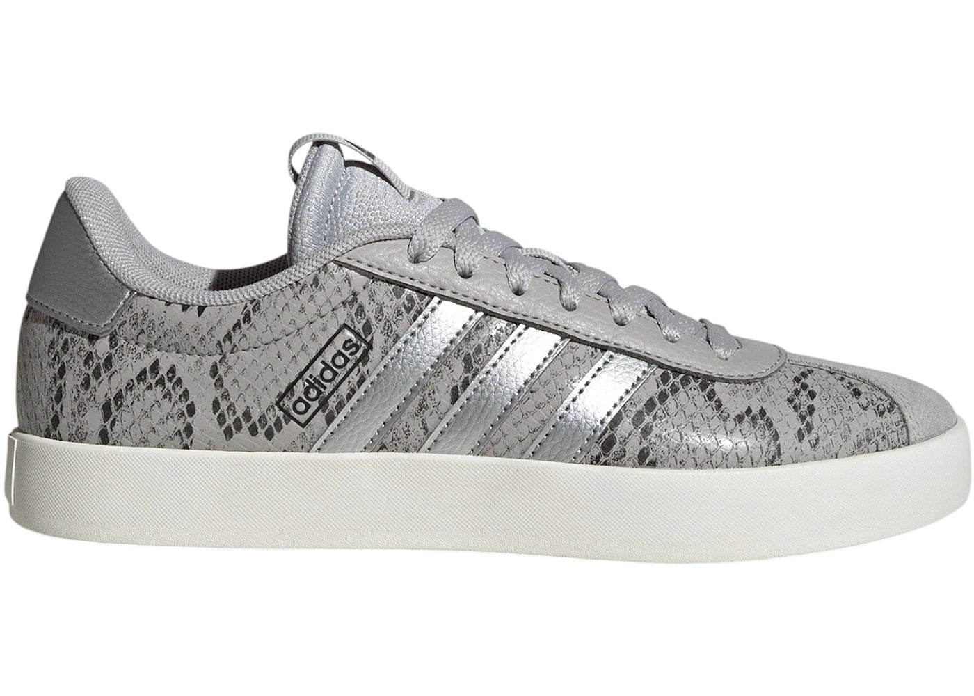 adidas VL Court 3.0 Grey Two Silver Metallic Snakeskin (Women's) - vue 360