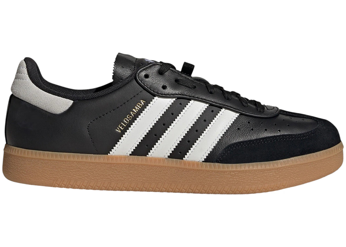adidas Velosamba Leather Black White Gold Metallic - vue 360