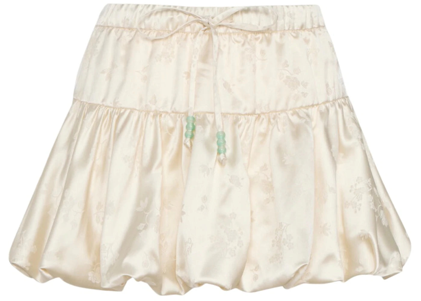 adidas Women New Chinese Satin Bubble Skirt (Asia Sizing) Cream - vue secondaire A
