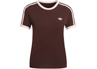 adidas Women's 3-Stripes Slim Tee Aurora Coffee/Sandy Pink