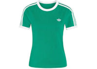 adidas Women's 3 Stripes Slim Tee Bold Green/White
