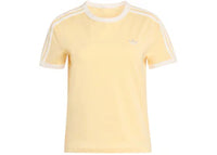 adidas Women's 3 Stripes Slim Tee Orange Tint/Off White