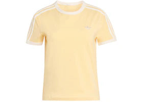 adidas Women's 3 Stripes Slim Tee Orange Tint/Off White