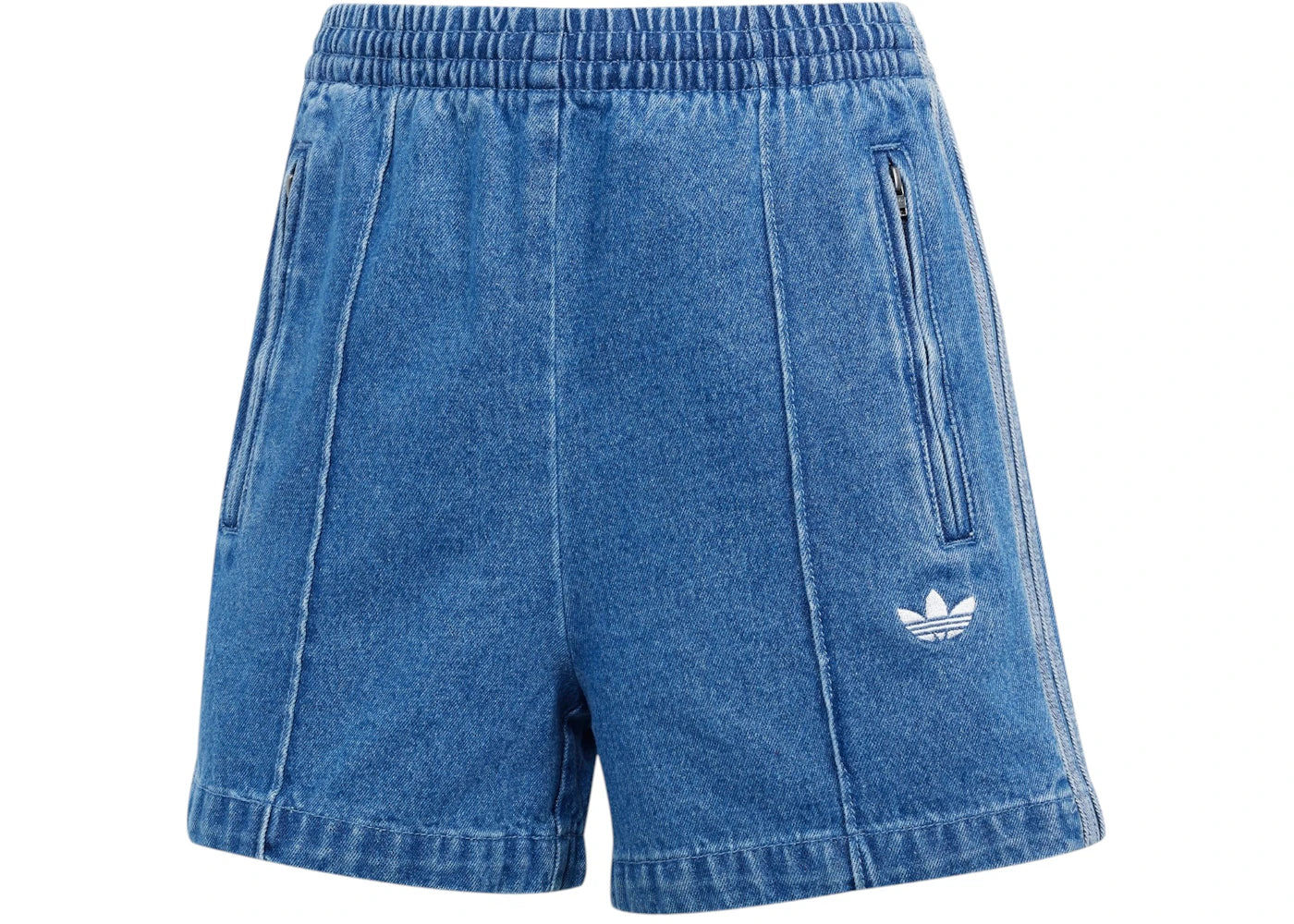adidas Women's Adicolor Denim Firebird Shorts Indigo Denim - vue 360