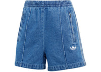 adidas Women's Adicolor Denim Firebird Shorts Indigo Denim
