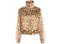 adidas Women's Animal Print Firebird Jacket Brown Desert