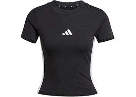 adidas Women's Essentials 3-Stripes Slim Baby T-Shirt Black/White