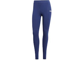 adidas Women's Essentials Linear Cotton Leggings Dark Blue/White - vue 360