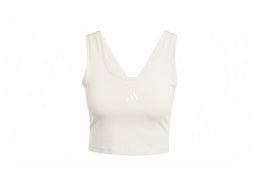 adidas Women's Essentials Small Logo Cotton Lifestyle Tank Top Wonder Alumina/White - product view 2