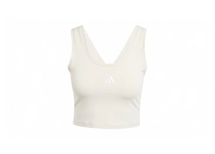 adidas Women's Essentials Small Logo Cotton Lifestyle Tank Top Wonder Alumina/White - product view 2