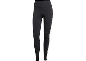 adidas Women's Leopard Allover Print Leggings Black - vue 360