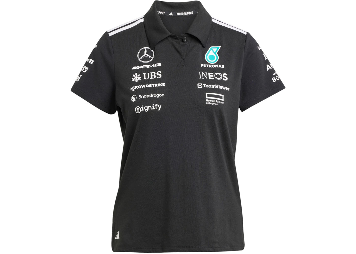 adidas Women's Mercedes AMG Petronas Formula Team Polo Black/White - vue 360