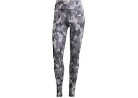 adidas Women's Optime Essentials Allover Print Flower Tie-Dye Leggings Black/Grey Five