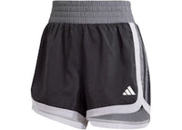 adidas Women's Pacer Woven Colorblock High-Rise Shorts Black